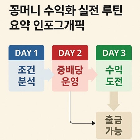 꽁머니 수익화 실전 루틴 요약