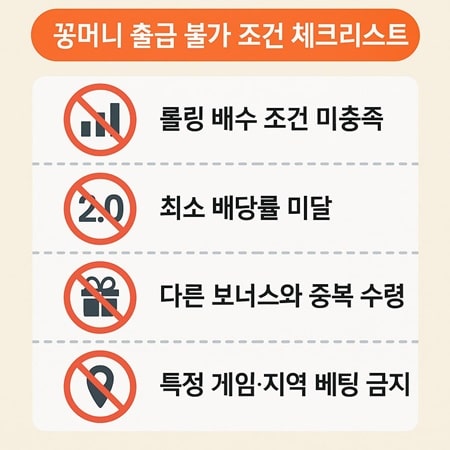 꽁머니 출금 불가 조건 체크리스트