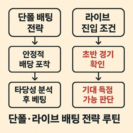 단폴 라이브 배팅 전략 루틴 구성도