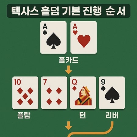 텍사스 홀덤 기본 진행 순서